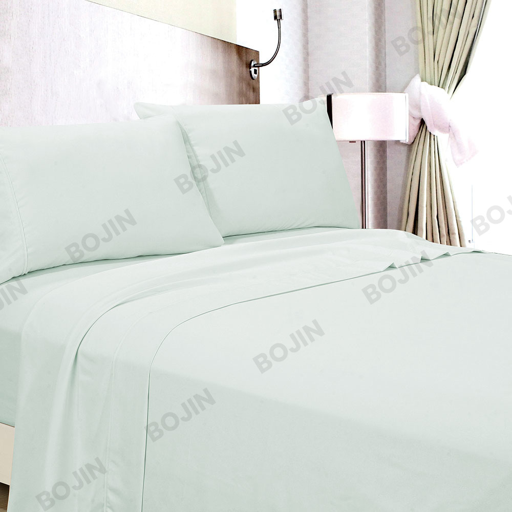 Hjemmetekstil 3/4 stk luksus 100% polyester mikrofiber solid fitting laken sett sengetøysett